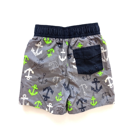 Wave Zone Anchor Print Swim Trunks - Picture 2 of 2